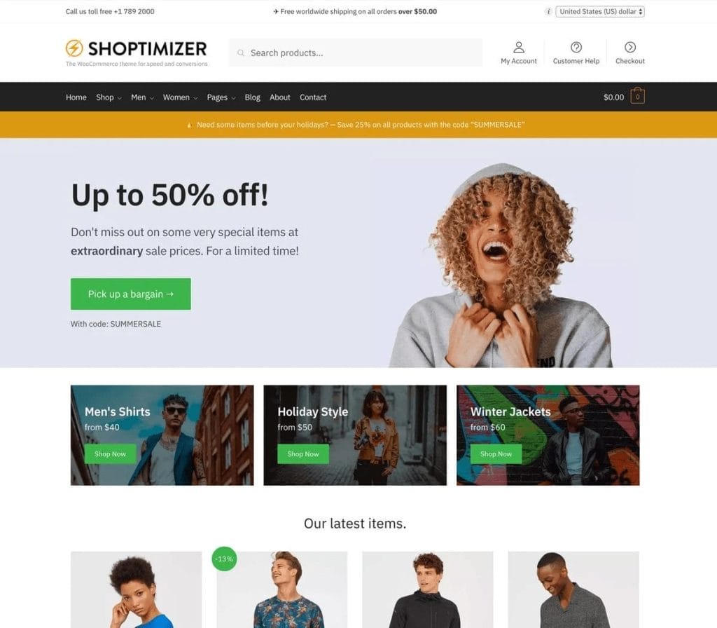 35 Best WordPress Themes In 2026 (Free & Paid) 25 Shoptimizer theme in action