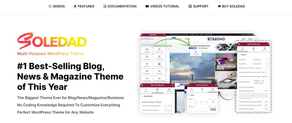 35 Best WordPress Themes In 2026 (Free & Paid) 30 Soledad website homepage