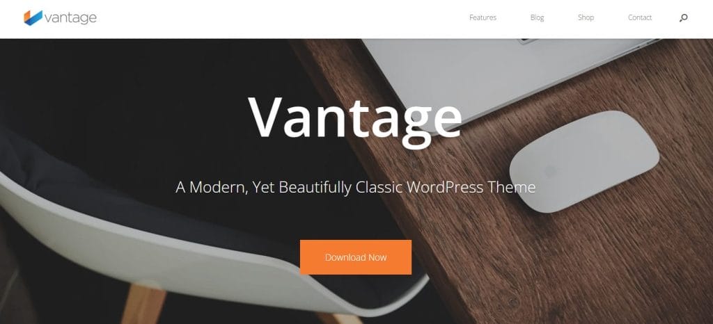 35 Best WordPress Themes In 2026 (Free & Paid) 6 Vantage website homepage