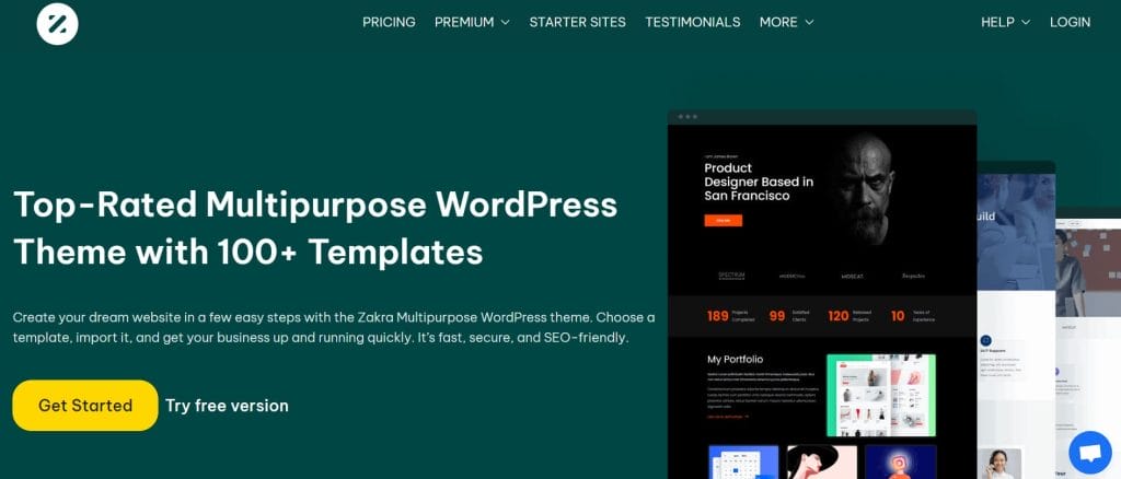 35 Best WordPress Themes In 2026 (Free & Paid) 11 Zakra website homepage