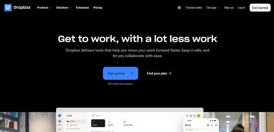 15 Excellent Brand Awareness Examples & Campaigns 7 Dropbox website screenshot