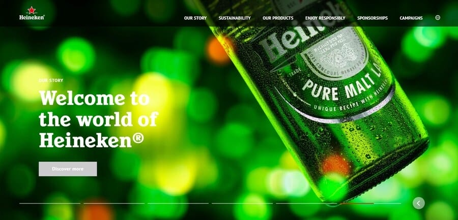 15 Excellent Brand Awareness Examples & Campaigns 2 Heineken website screenshot