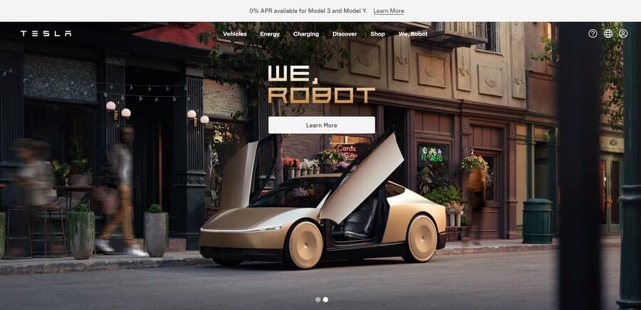 15 Excellent Brand Awareness Examples & Campaigns 11 Tesla website screenshot
