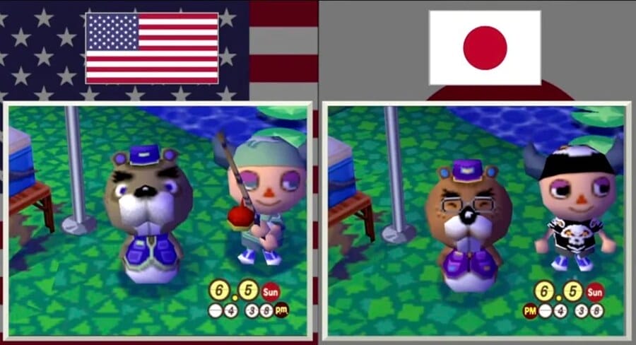 15 Brand Localization Lessons From Global Companies 4 Image showing Animal Crossing character design in the US and Japan