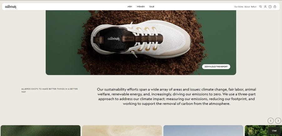 How To Use Brand Trust Data To Enhance Marketing 2 Allbirds website screenshot