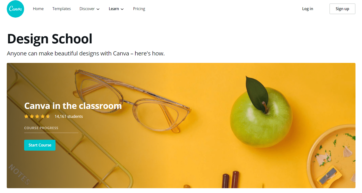 How 5 Emerging Tech Brands Use Digital Marketing To Grow Their Customer Base 4 A featured image of the "Canva in the classroom" course available on Canva's website