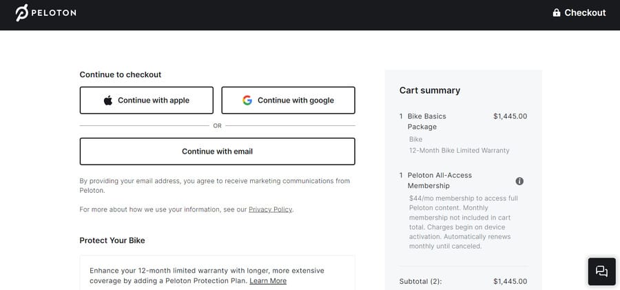 10 Best Checkout Page Design Examples + Conversion Tips For 2026 16 Peloton's stripped back checkout page design