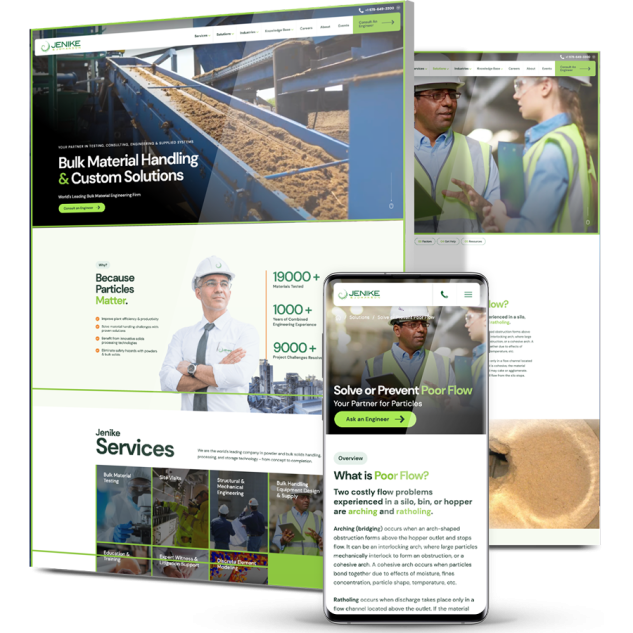 Image showing Jenike & Johansen's website design on desktop and mobile