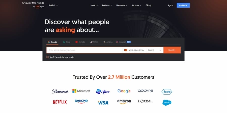 How To Get Content Ideas From Your Customers 1 AnswerThePublic website screenshot
