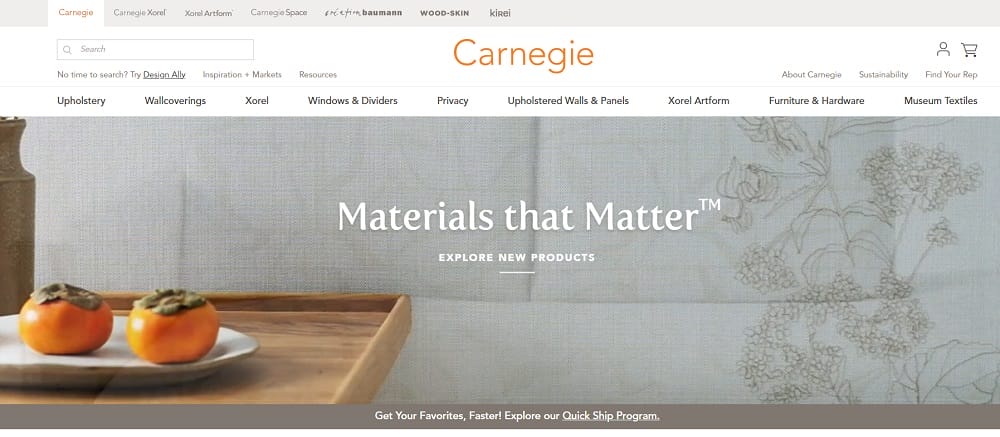 Designing For Magento: Expert Guide With Tips & eCommerce Examples 21 Carnegie's homepage