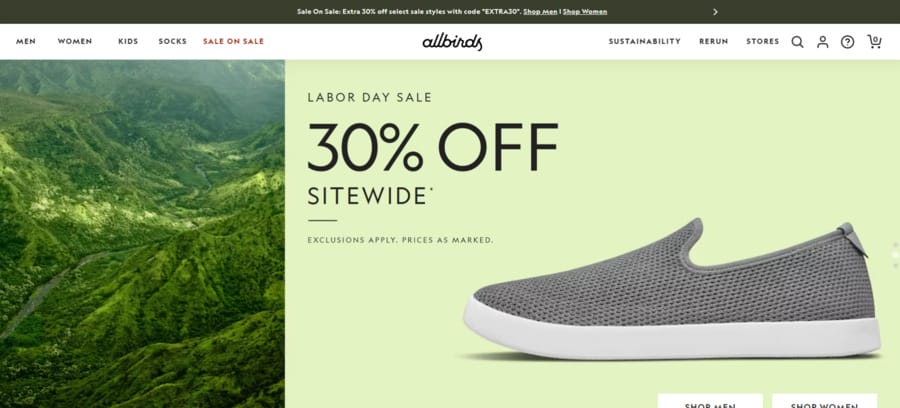 Digitally Native Vertical Brands (DNVBs): A Comprehensive Guide 5 Allbirds website screenshot