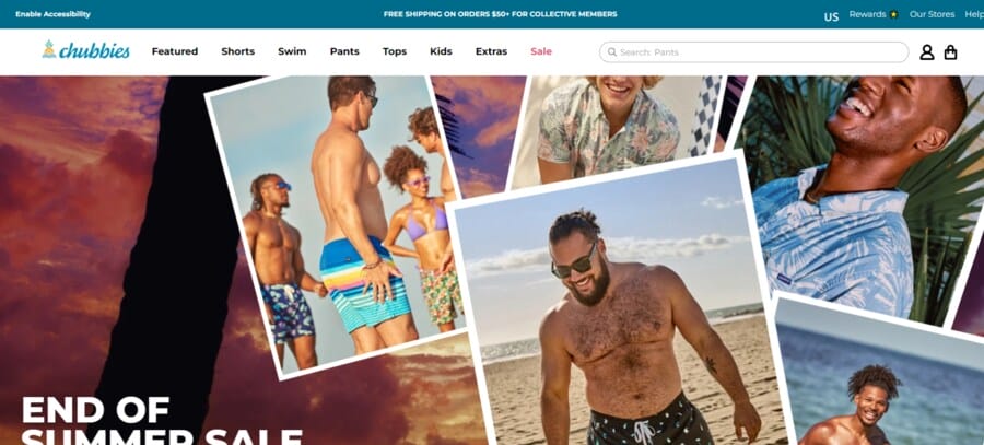 Digitally Native Vertical Brands (DNVBs): A Comprehensive Guide 1 Chubbies website screenshot