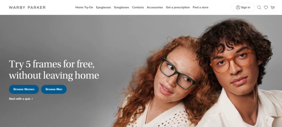 Digitally Native Vertical Brands (DNVBs): A Comprehensive Guide 6 Warby Parker website screenshot