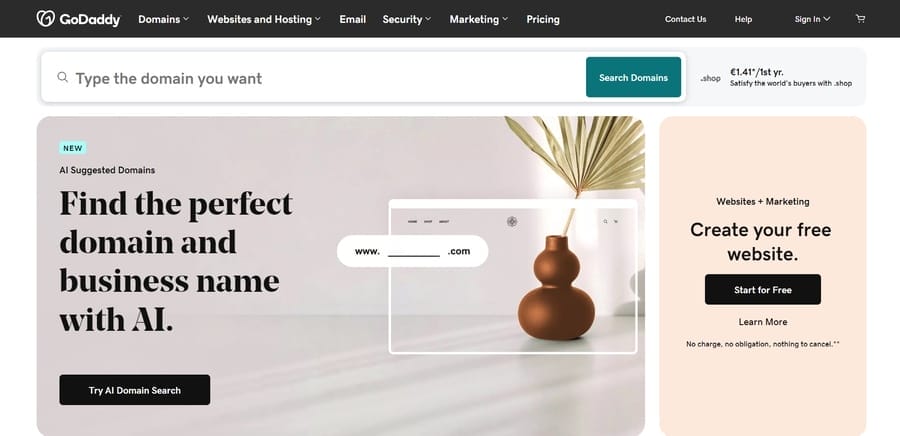 eCommerce Migration Checklist For 2026: From A To Z 8 GoDaddy website screenshot