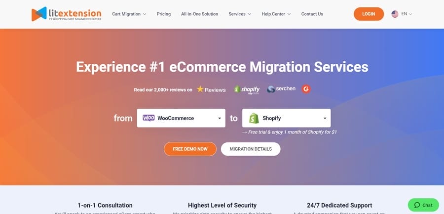 eCommerce Migration Checklist For 2026: From A To Z 5 LitExtension website screenshot