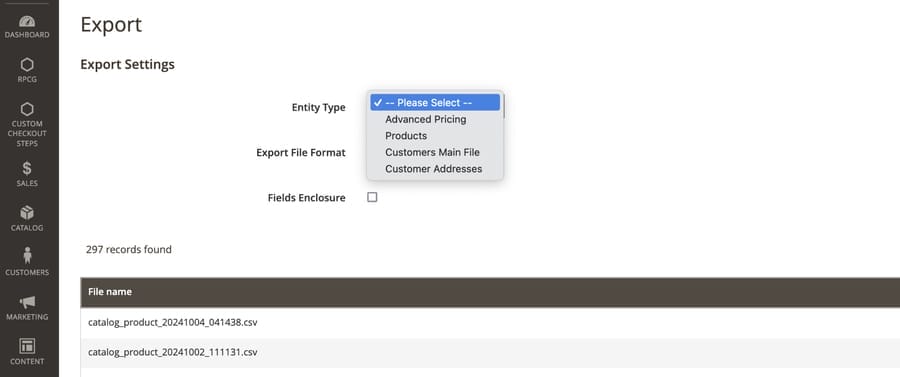 eCommerce Migration Checklist For 2026: From A To Z 7 Magento back end screenshot