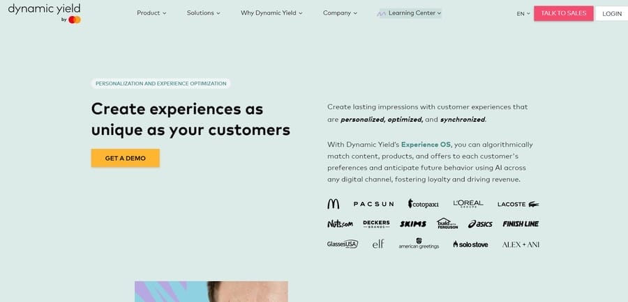10 Best eCommerce Personalization Tools Compared 9 Dynamic Yield website screenshot
