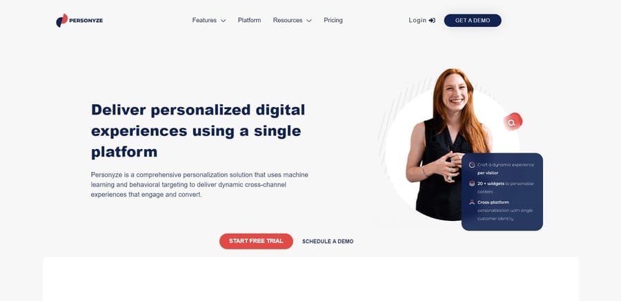 10 Best eCommerce Personalization Tools Compared 6 Personyze website screenshot