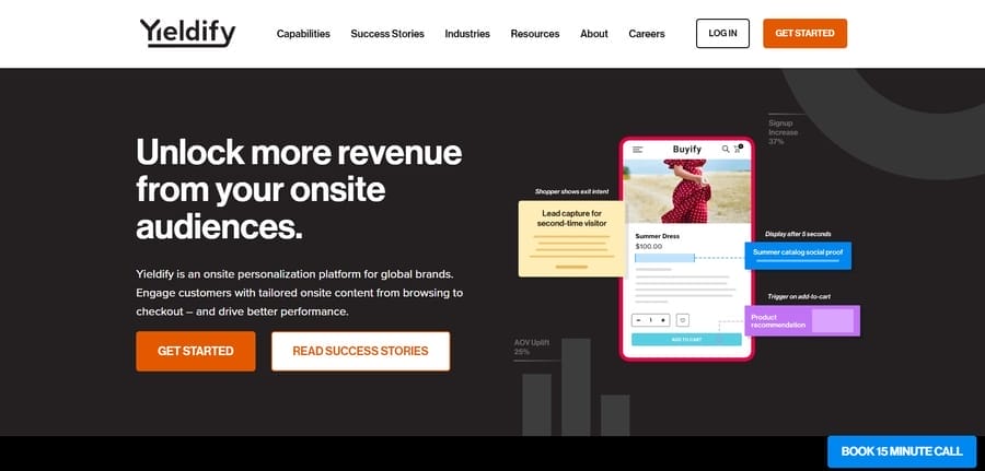 10 Best eCommerce Personalization Tools Compared 4 Yieldify website screenshot