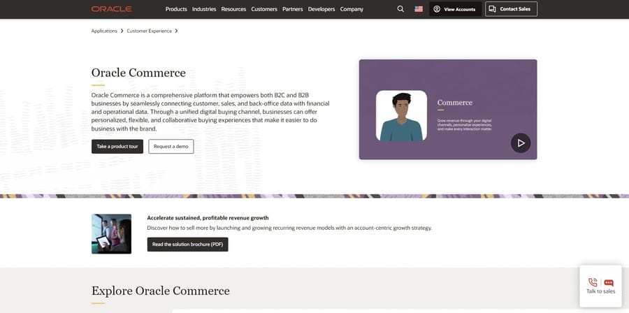 15 Best eCommerce Platforms For Chicago’s Luxury Brands 12 Oracle Commerce website screenshot