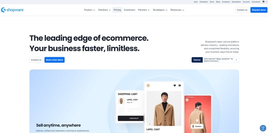 15 Best eCommerce Platforms For Chicago’s Luxury Brands 8 Shopware website screenshot