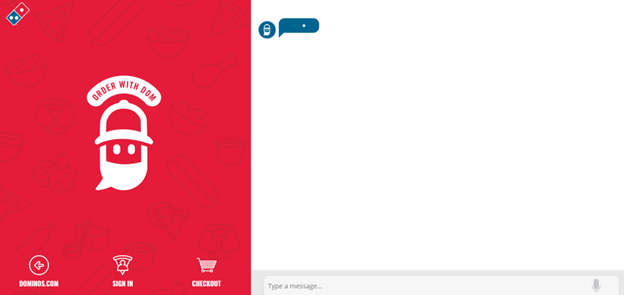 eCommerce Technology: Top 10 Trends Shaping 2025's Retail Landscape 4 Domino's webpage with voice assistant for ordering online.