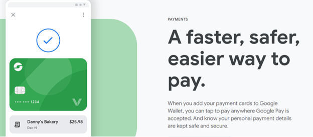 eCommerce Technology: Top 10 Trends Shaping 2025's Retail Landscape 5 Google Pay webpage saying: "A faster, safer. easier way to pay".