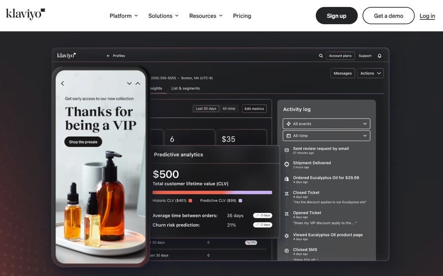 15 Best eCommerce Tools To Grow Sales In 2025 13 Screenshot of Klaviyo's marketing solution