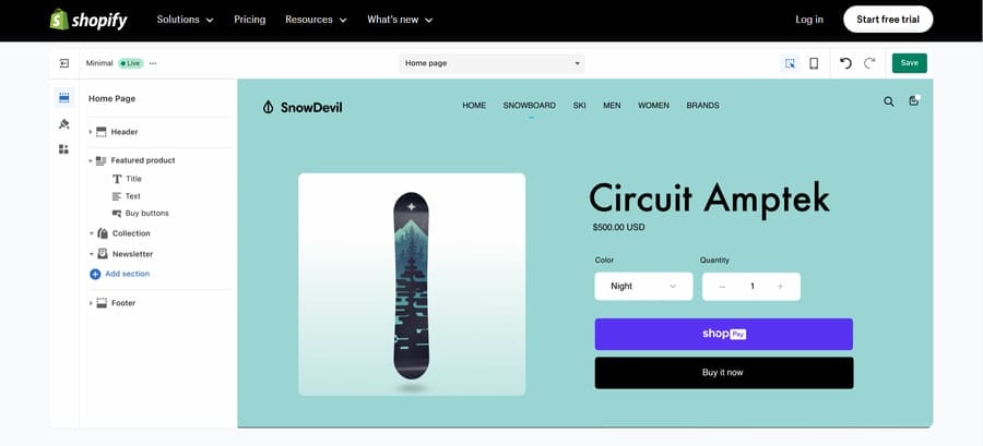 15 Best eCommerce Tools To Grow Sales In 2025 4 Screenshot of a Shopify store example