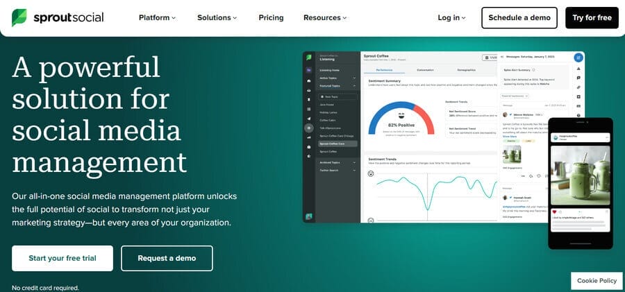 15 Best eCommerce Tools To Grow Sales In 2025 11 Screenshot of Sprout Social's website homepage