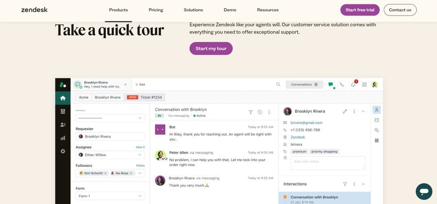 15 Best eCommerce Tools To Grow Sales In 2025 10 Screenshot of Zendesk's customer service homepage