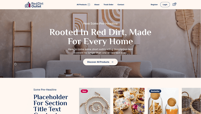 Red Dirt Outlet website screenshot