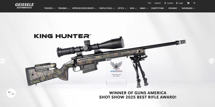 Top 10 Email Marketing Examples That Drive Results 11 Geissele Automatics website screenshot