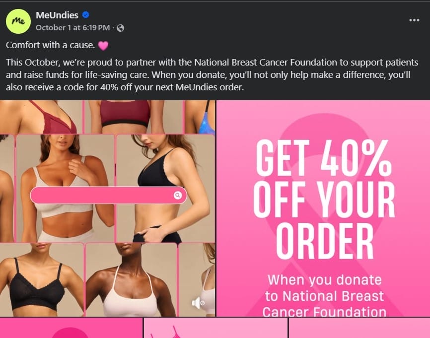 15 Facebook Marketing Strategies Company Owners Should Try 6 Image showing MeUndies campaign