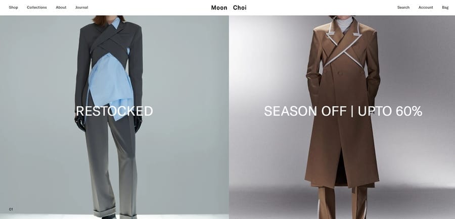 20 Eye-Catching Fashion Website Designs For 2025 9 Moon Choi website screenshot
