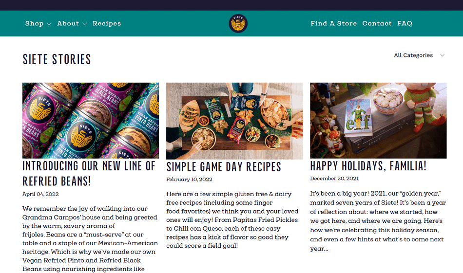 Food & Beverage Marketing: 12 Digital Strategies To Gain More Customers 2 Screenshot from Siete Foods