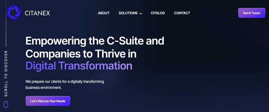 Innovative Gradient Design: Top Examples & Best Practices For Your Business 3 Citanex's website homepage