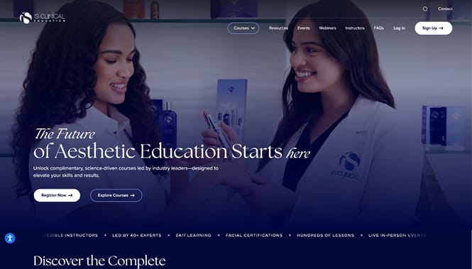 iS Clinical Edu website screenshot
