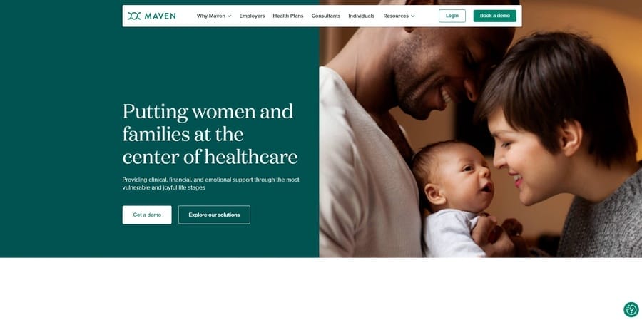 Top 10 Healthcare Website Design Examples For 2026 1 Maven Clinic website screenshot