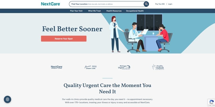 Top 10 Healthcare Website Design Examples For 2026 8 NextCare website screenshot