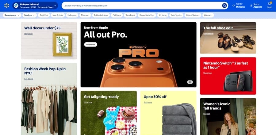 How Much The Top eCommerce Companies Make Every Day 2 Walmart website screenshot