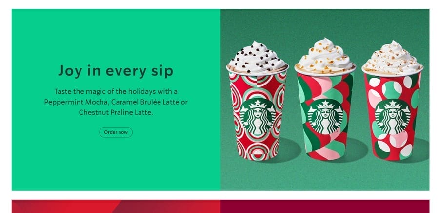 How To Choose Brand Colors: Steps, Examples & More 6 Starbucks website screenshot showing brand colors