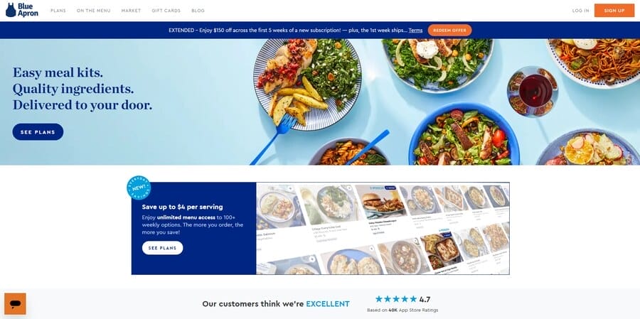 How To Increase Online Sales In 30 Days Through Web Design 1 Blue Apron website screenshot