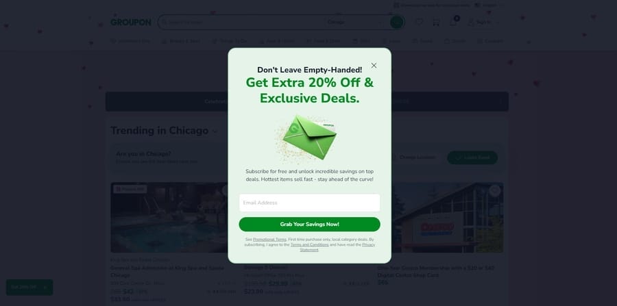 How To Increase Online Sales In 30 Days Through Web Design 9 Groupon website screenshot