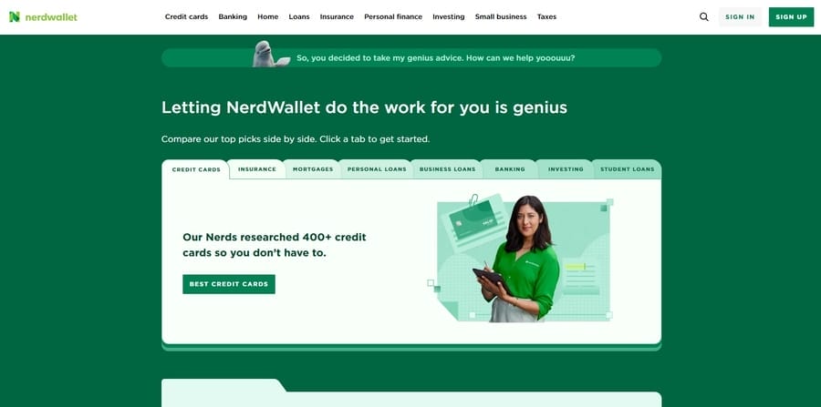 How To Increase Online Sales In 30 Days Through Web Design 7 NerdWallet website screenshot
