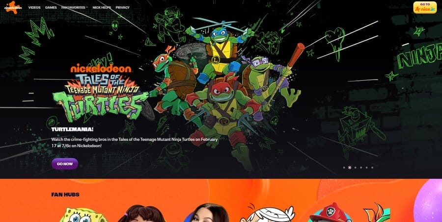 How To Increase Online Sales In 30 Days Through Web Design 2 Nickelodeon website screenshot