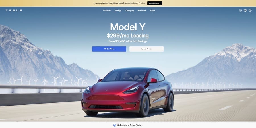How To Increase Online Sales In 30 Days Through Web Design 4 Tesla website screenshot