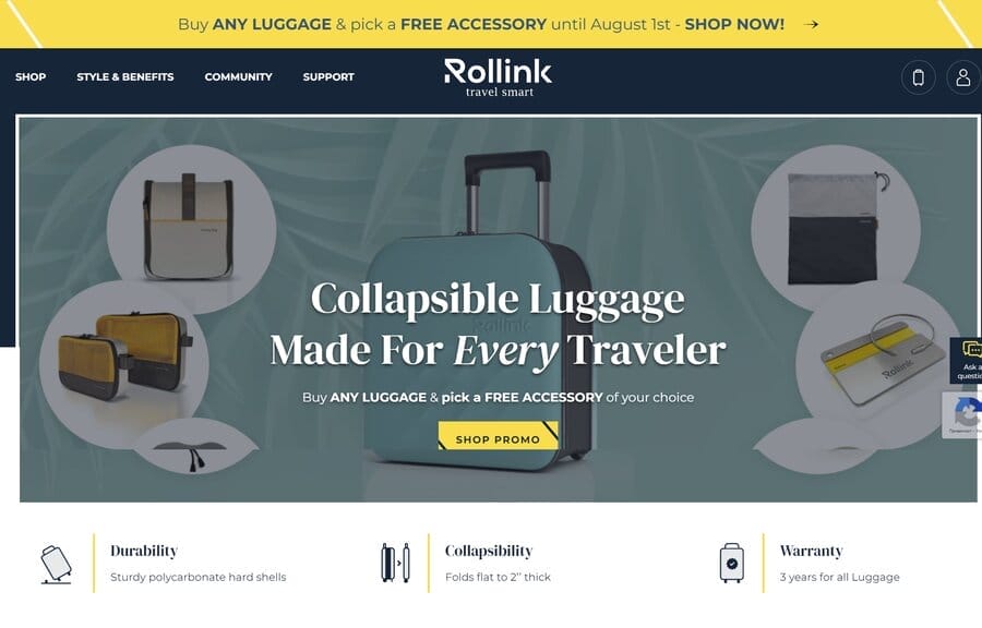 How To Make An Interactive Website In 2026: Best Practices & Examples 11 A screenshot of Rollink's homepage