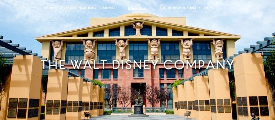 Top 12 WordPress Myths Debunked – What You Need To Know 3 Homepage of the Walt Disney Company built using WordPress