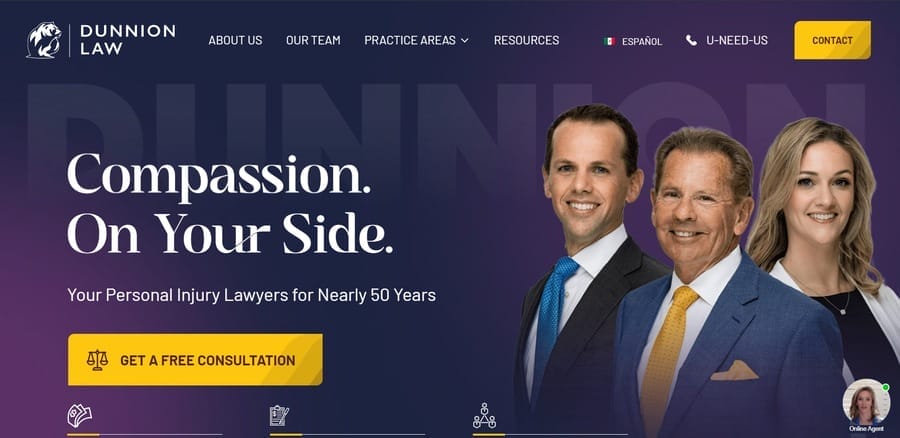 Law Firm Websites 101: Design, Conversions And Growth 6 Dunnion Law website screenshot